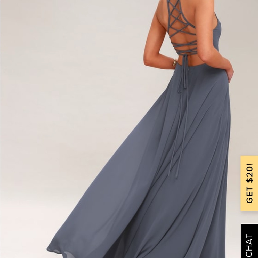 Lulus denim blue bridesmaid dress